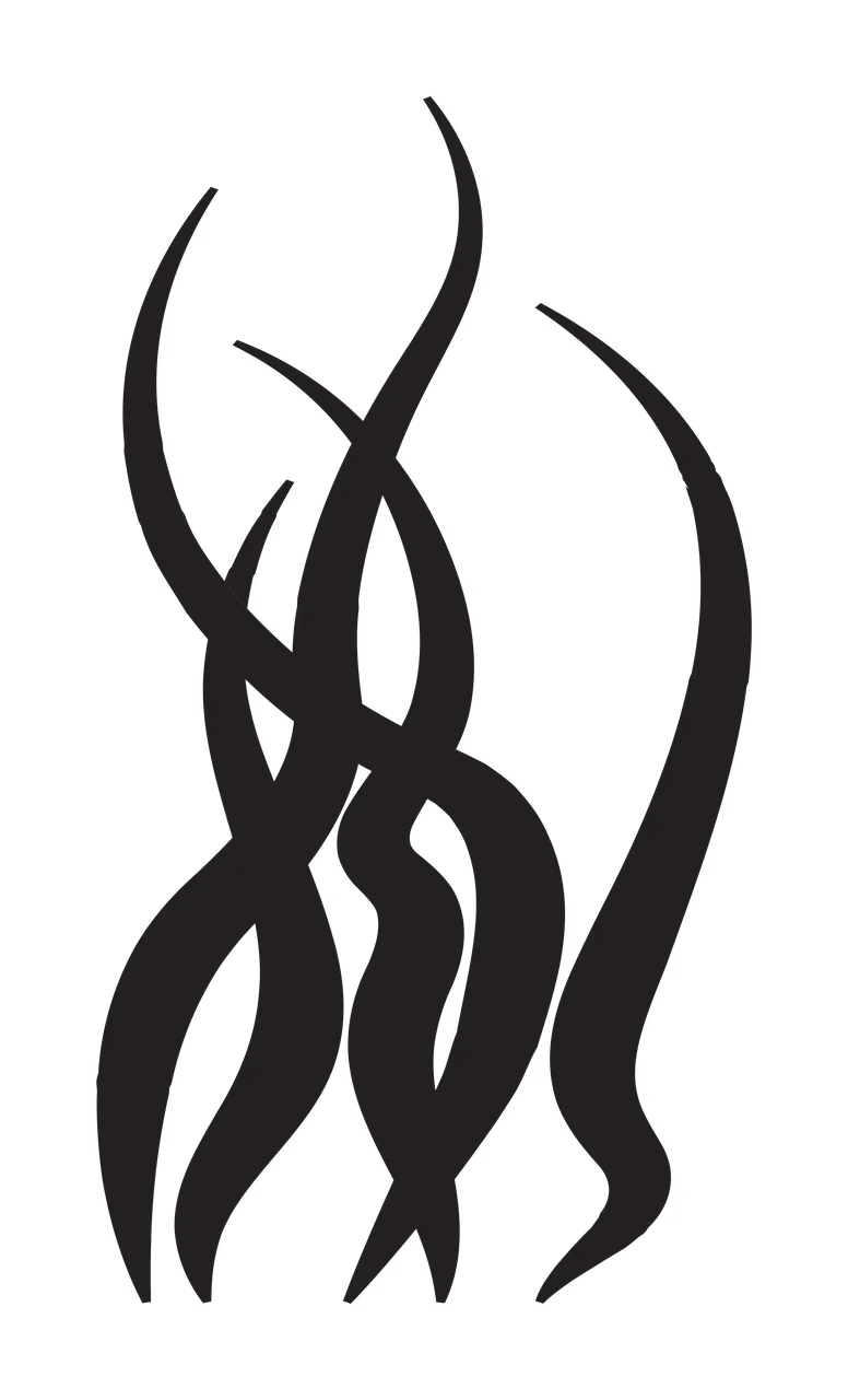 Abstract Flowing Lines Graphic With Tall Curved Black curving