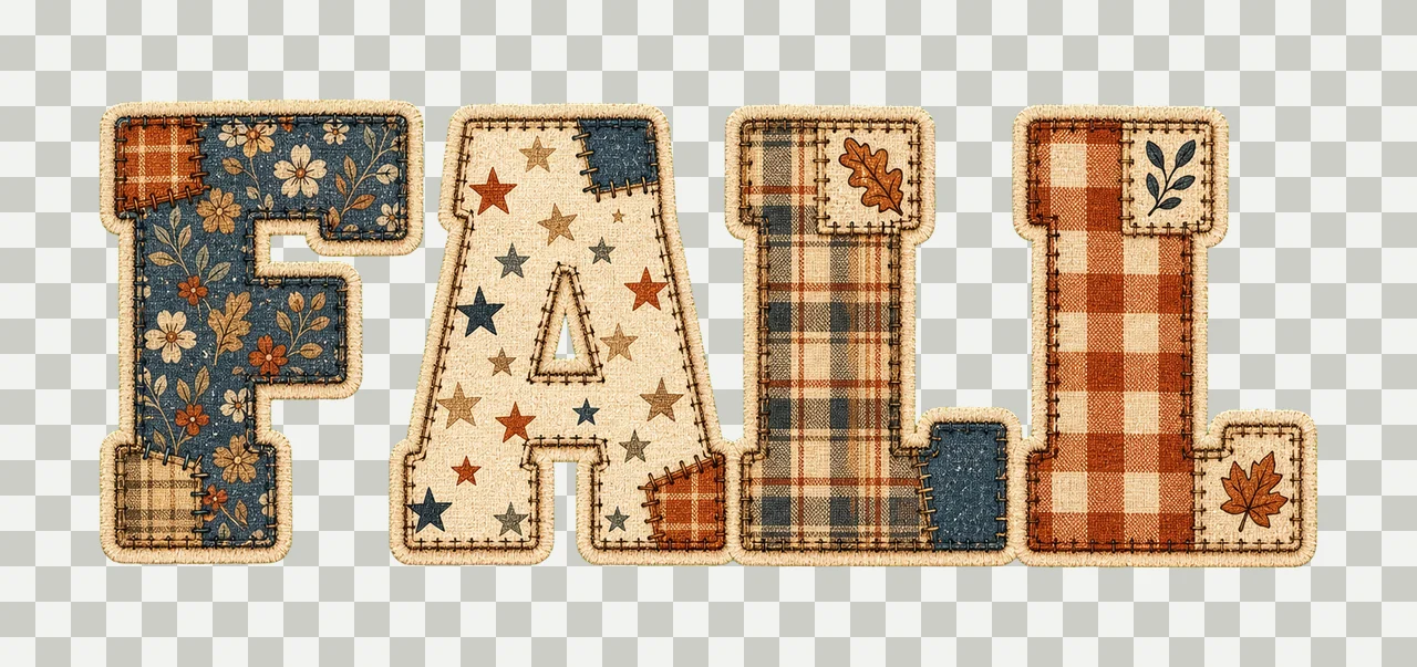 Flannel Fall Letters Word Quote Fall Shirt Variation C transparency and detail preview thumbnail
