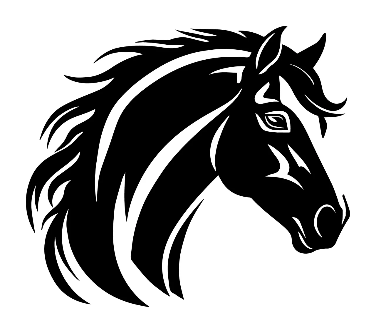 Horse Head Profile View With And Animal
