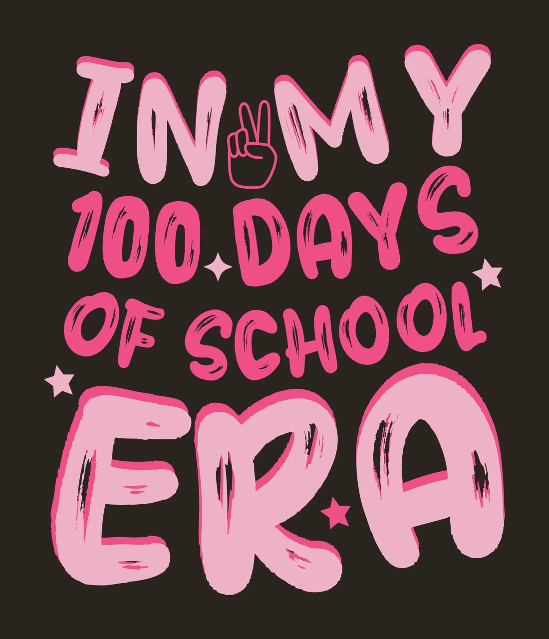 In My 100 Days Of School Era text and hand symbol stars graphic contrast preview thumbnail