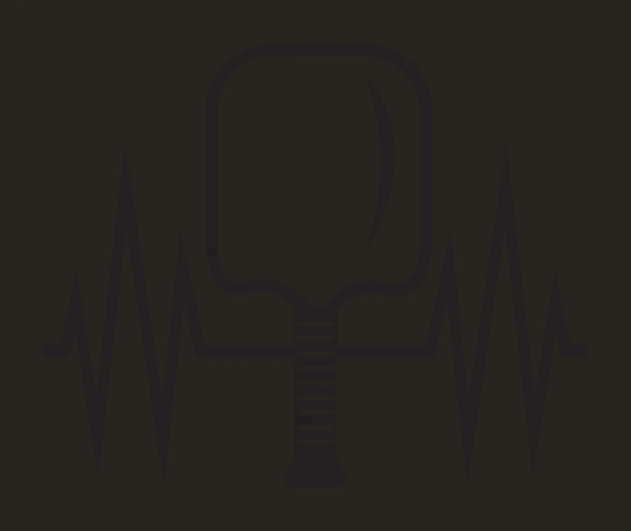Pickleball Paddle Icon With Pulse line black white heartbeat contrast preview thumbnail