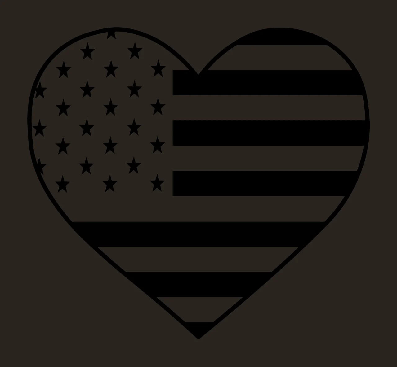 Heart Black Shaped Graphic With Stars And Parallel shape horizontal contrast preview thumbnail