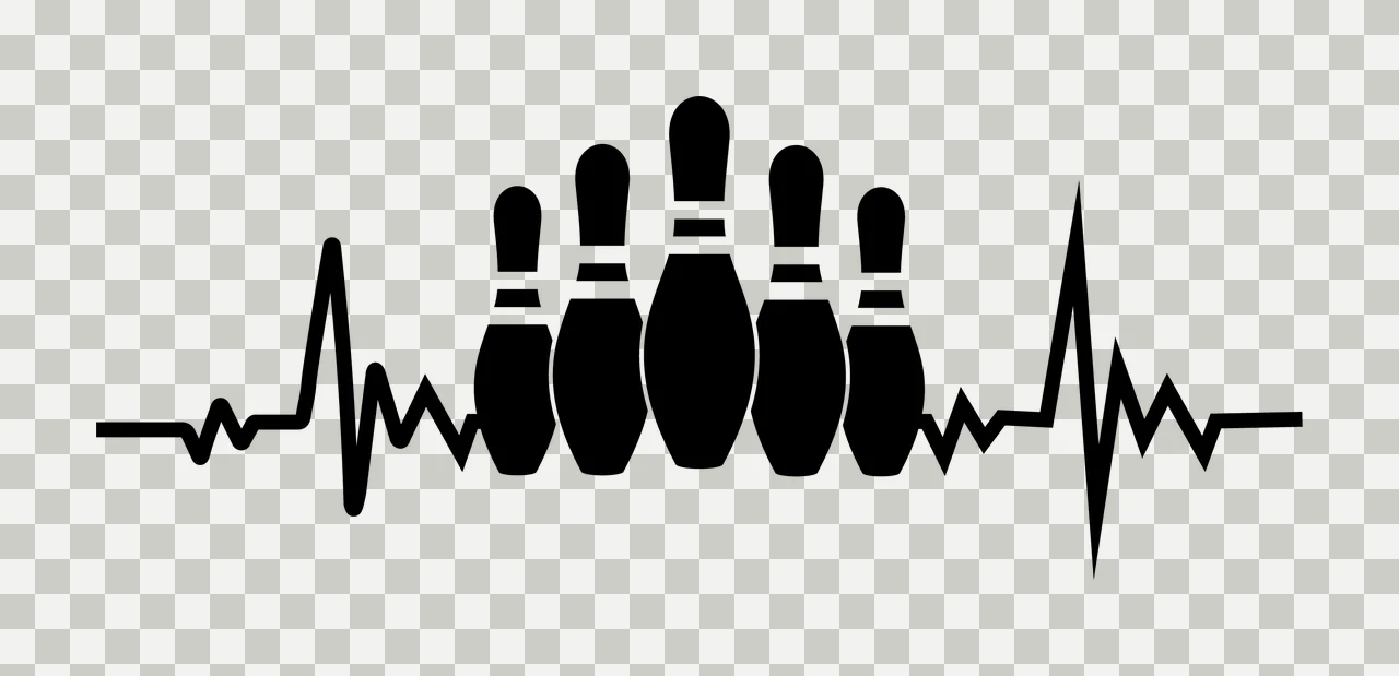 Bowling Heartbeat Line With Pins And Ekg transparency and detail preview thumbnail