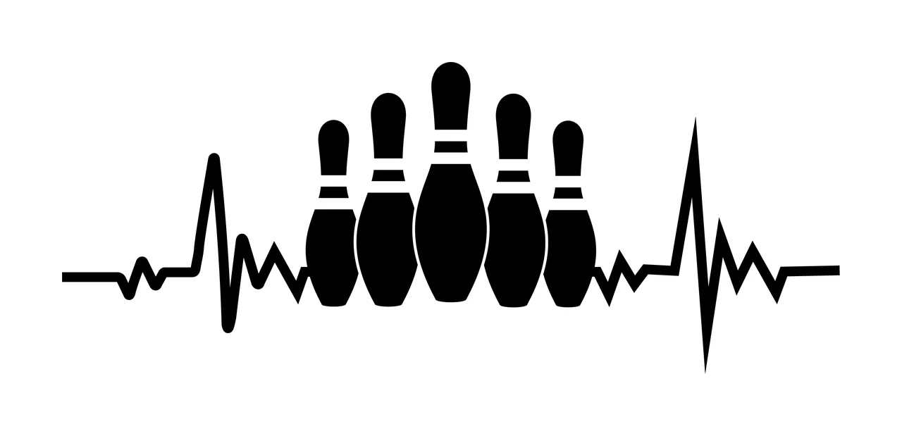 Bowling Heartbeat Line With Pins And Ekg