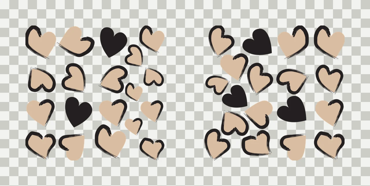 Heart Can Glass Wrap Shape Collection Pattern floating silhouette transparency and detail preview thumbnail