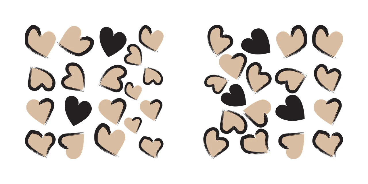 Heart Can Glass Wrap Shape Collection Pattern floating silhouette