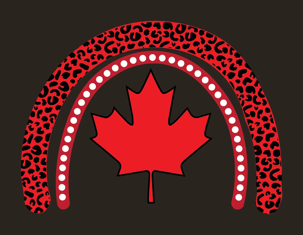 Maple Leaf Under Arched Dotted Lines arches dots black shape contrast preview thumbnail