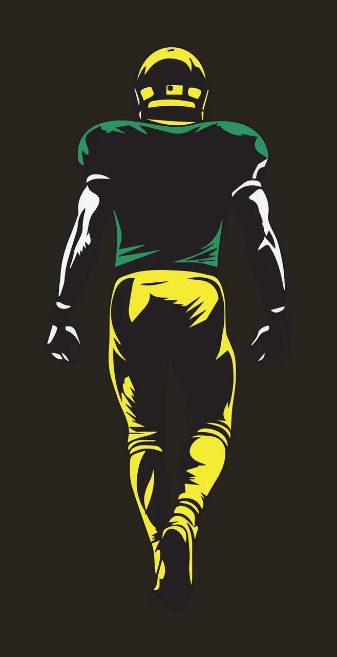 Football Player Standing In Jersey Silhouette helmet pants contrast preview thumbnail