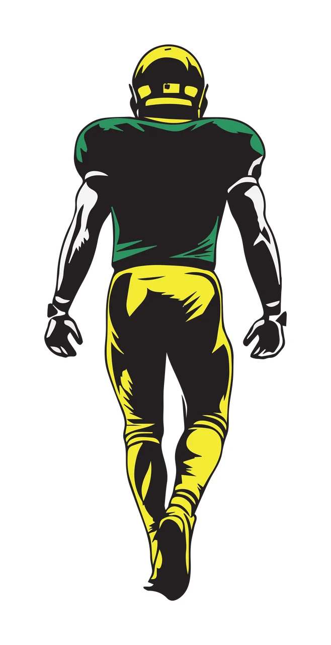 Football Player Standing In Jersey Silhouette helmet pants