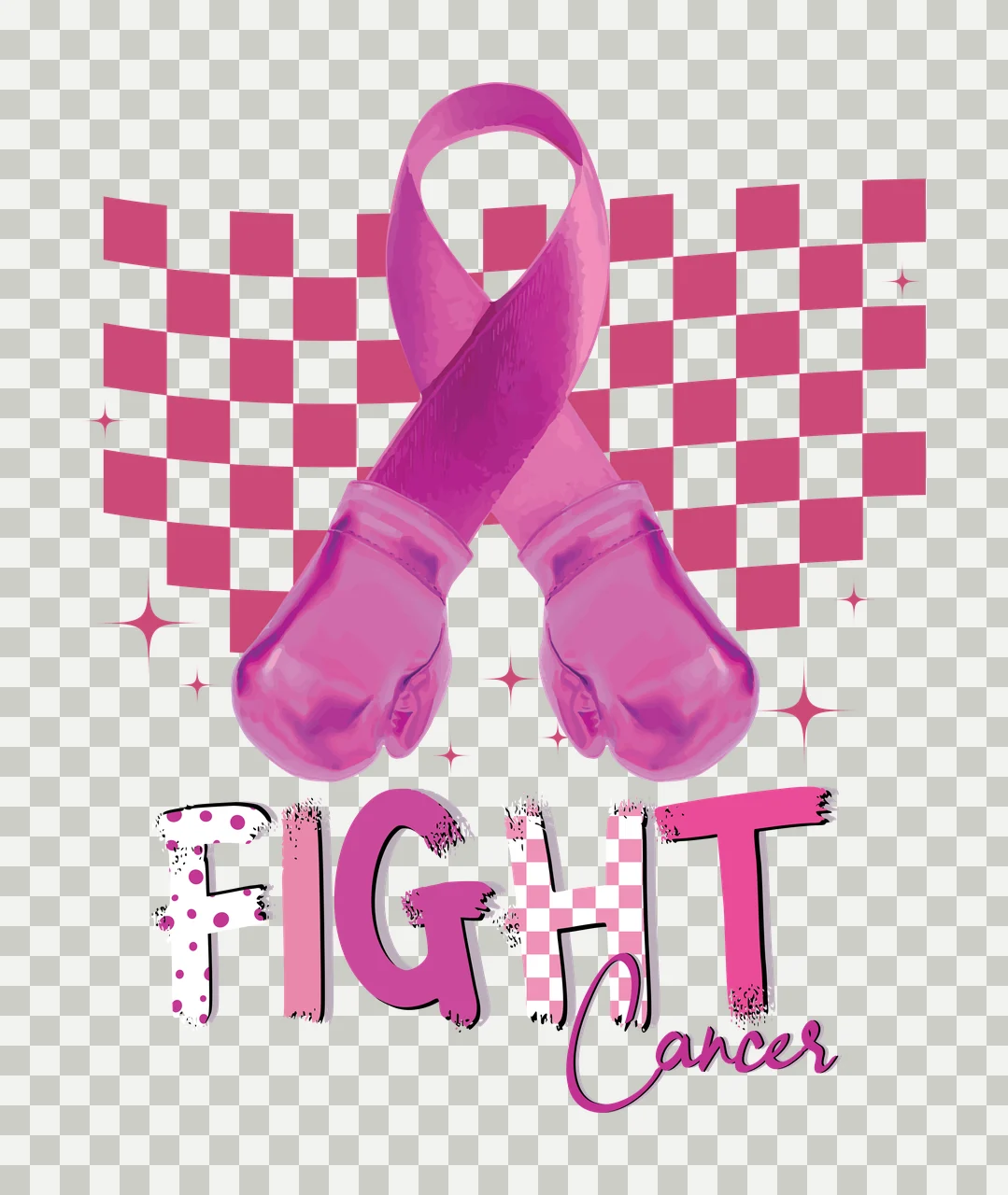 Black Ribbon With Boxing Gloves And Checkered Pattern awareness transparency and detail preview thumbnail