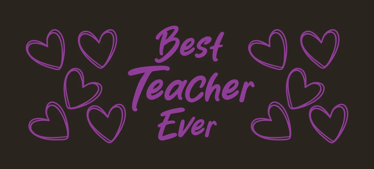 Can Glass Wrap Best Teacher Ever Text hearts calligraphy black contrast preview thumbnail