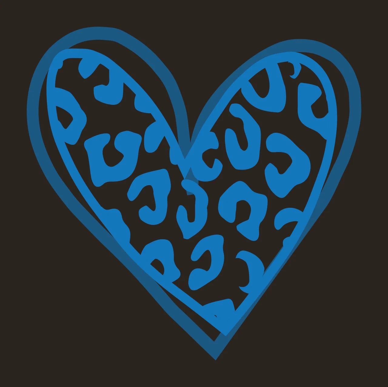 Leopard Print Filled Heart Shape pattern minimalist outline contrast preview thumbnail