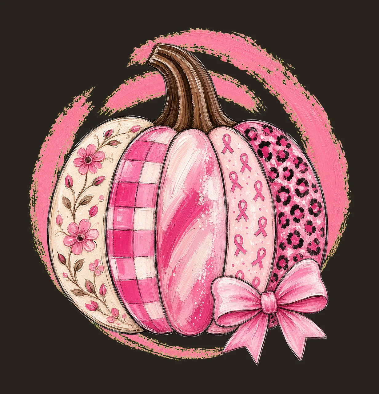 Breast Cancer Pumpkin Coquette Retro Breast Variation C contrast preview thumbnail