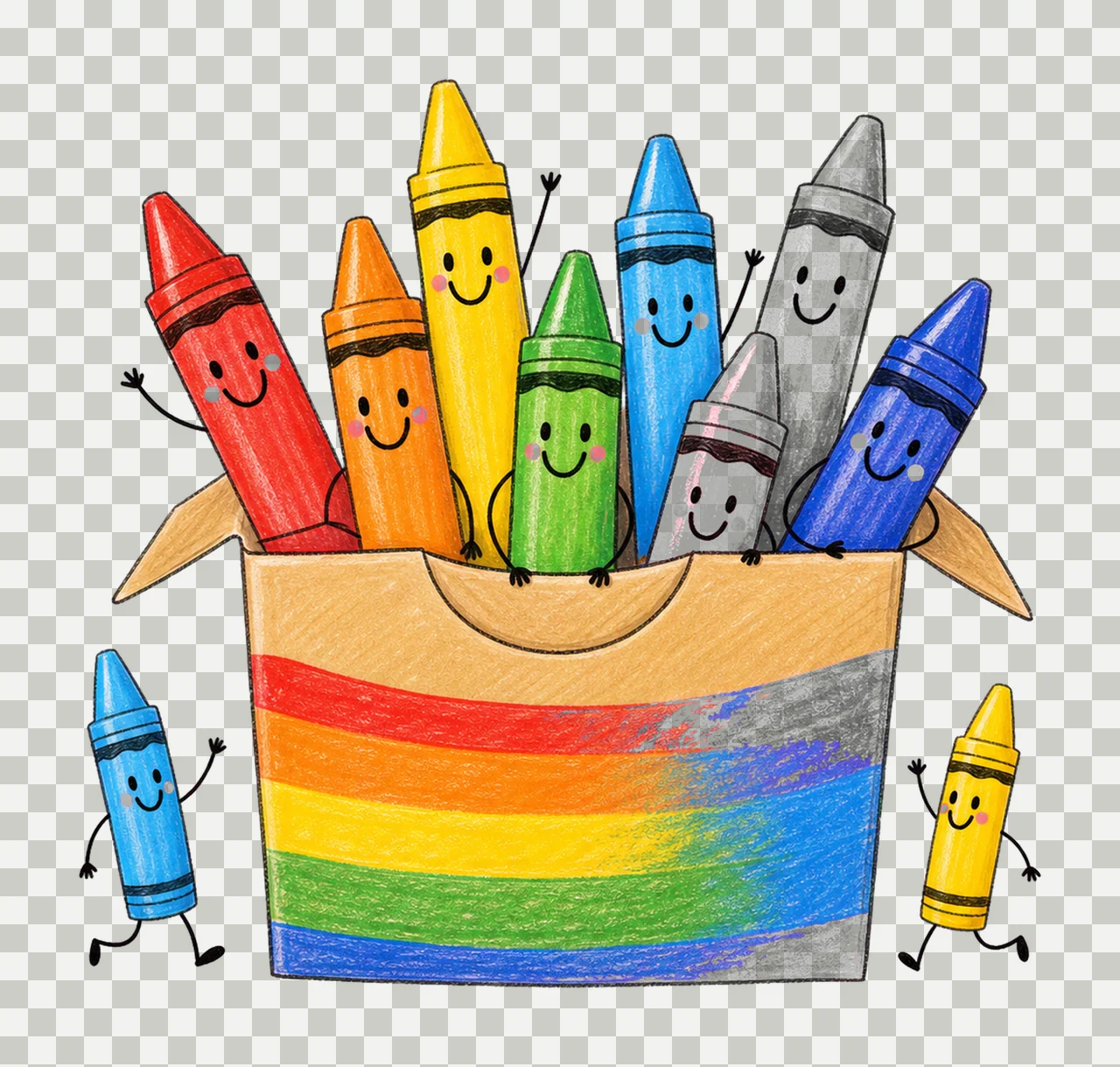 Happy Crayon Doodles Back to School sublimation Variation D transparency and detail preview thumbnail