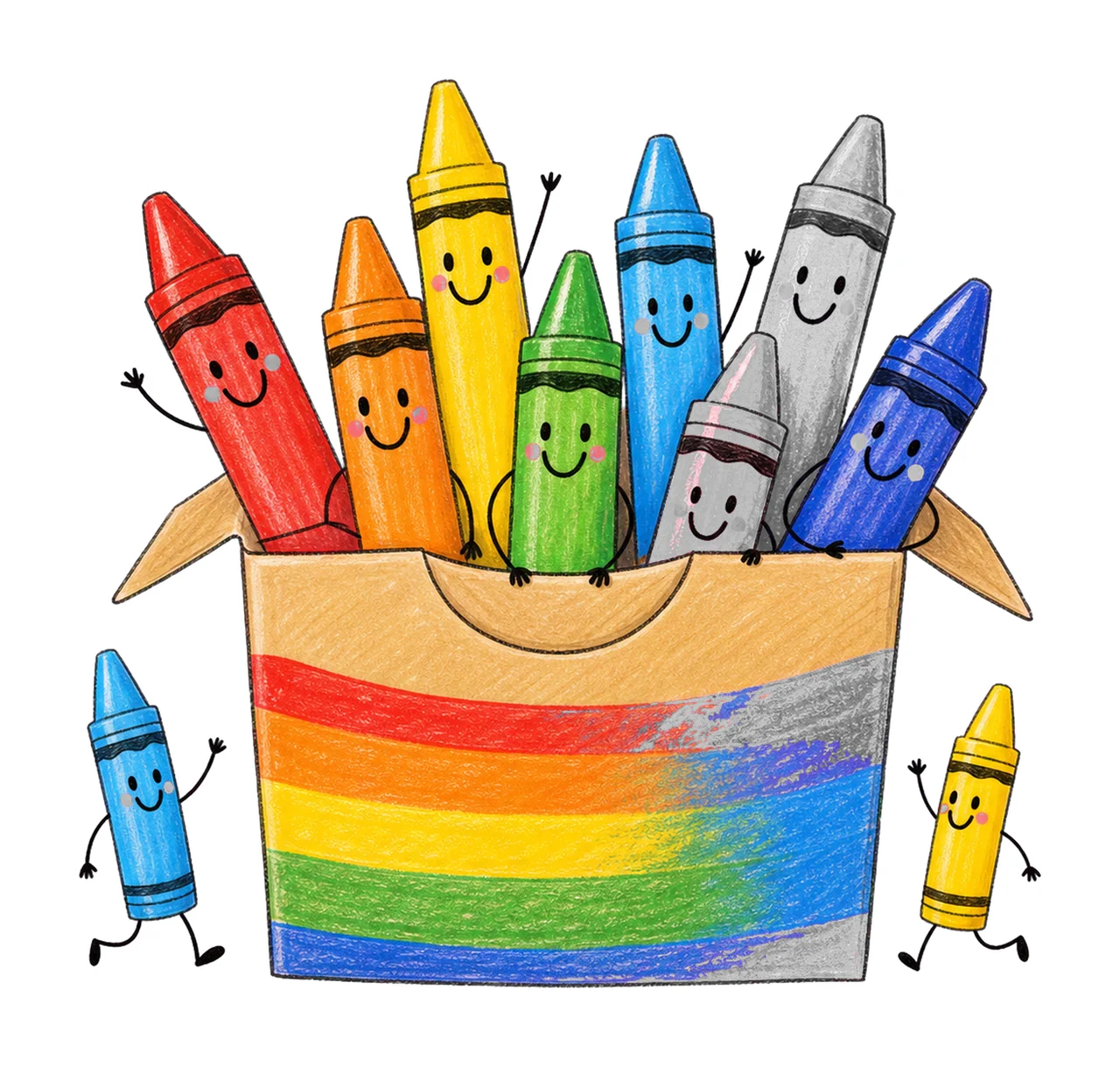 Happy Crayon Doodles Back to School sublimation Variation D
