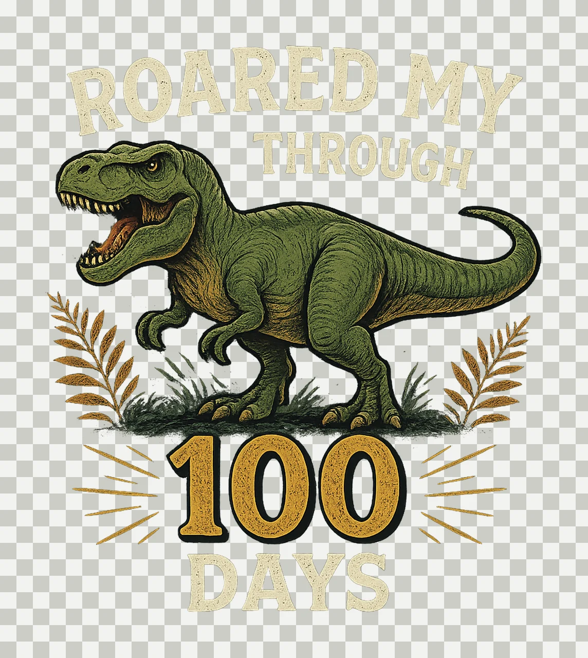 Roared My Way Through 100 Days 100th Day of School Rex transparency and detail preview thumbnail