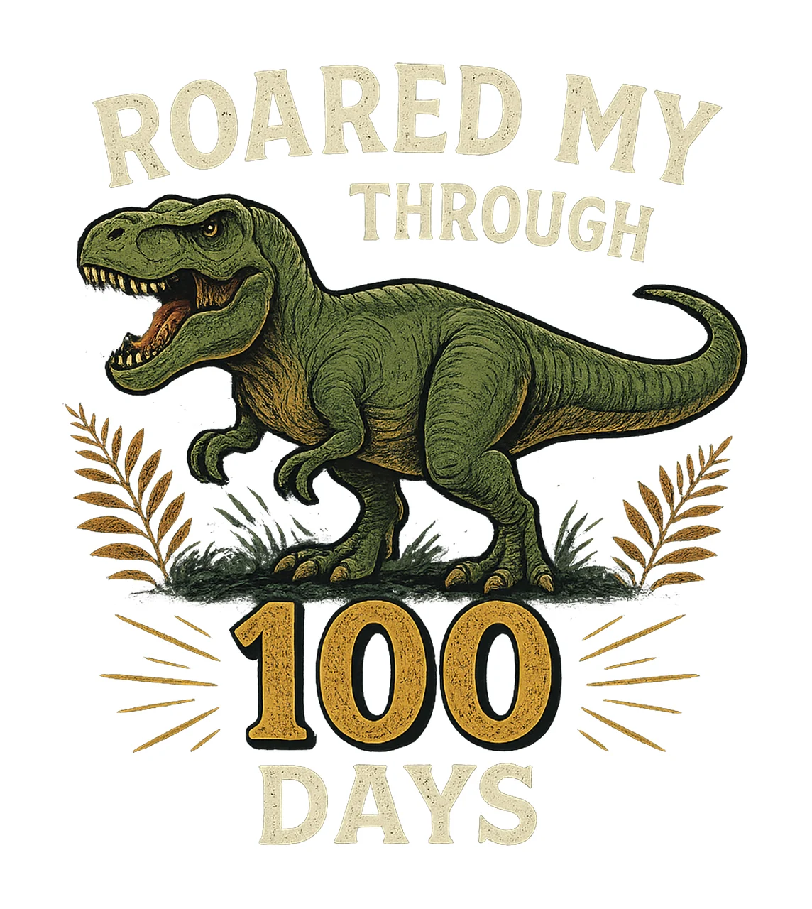 Roared My Way Through 100 Days 100th Day of School Rex