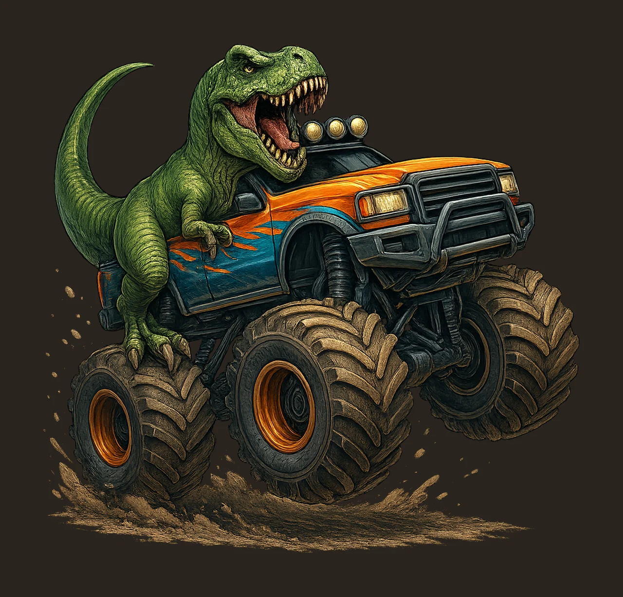 Monster Truck Rex Dinosaur Sublimation Design Dinosaur contrast preview thumbnail