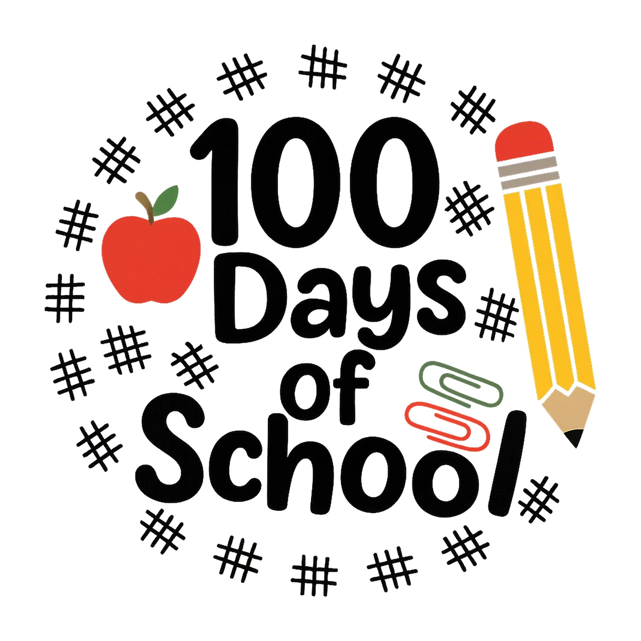 100 Days of School Back to School Design 100th Day Pencil