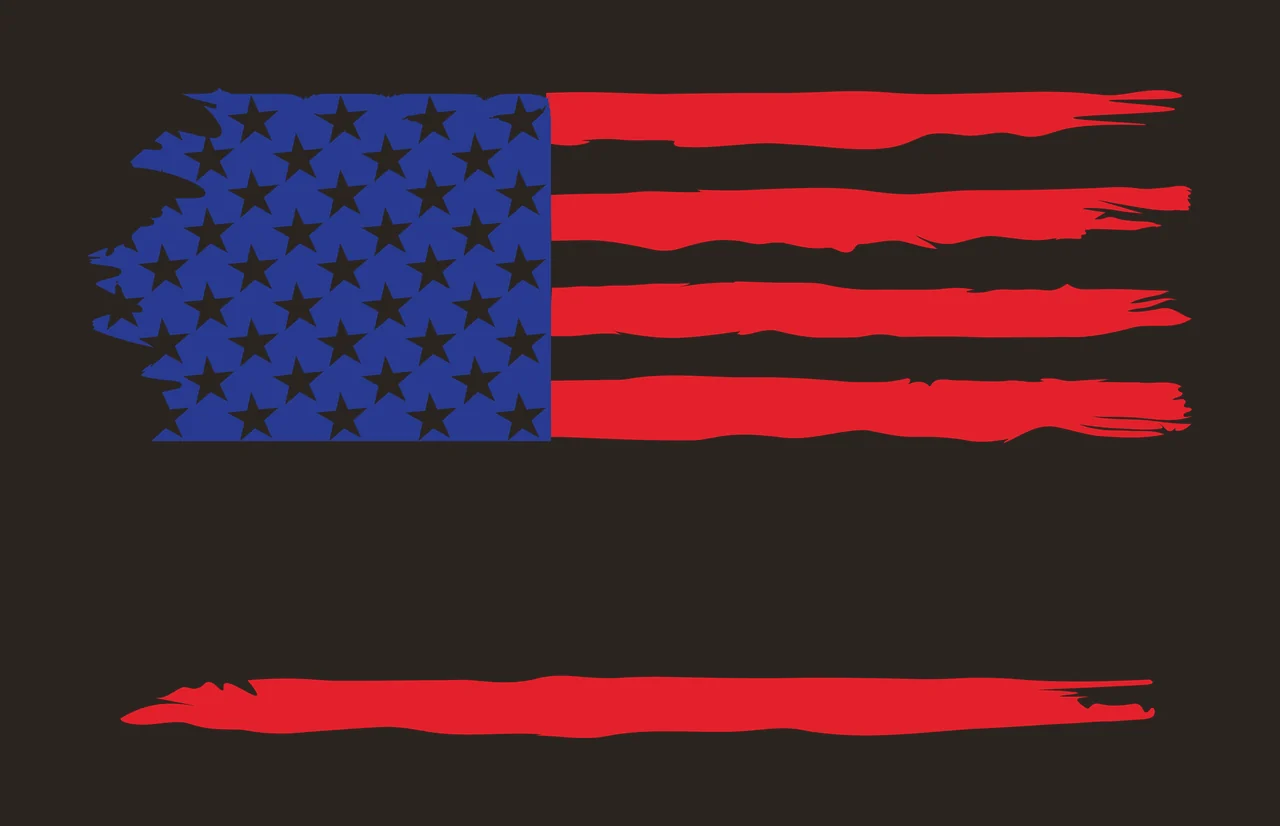 Flag Horizontal Distressed Graphic With Stars And Single stripes contrast preview thumbnail