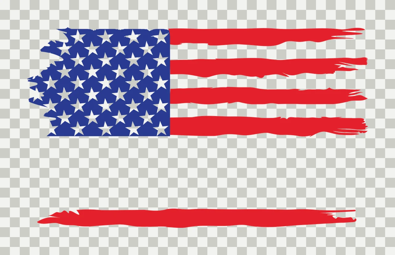Flag Horizontal Distressed Graphic With Stars And Single stripes transparency and detail preview thumbnail