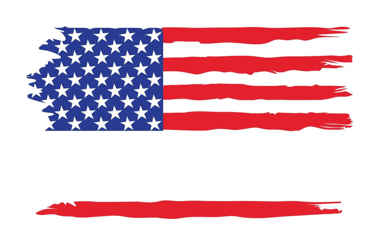 Flag Horizontal Distressed Graphic With Stars And Single stripes