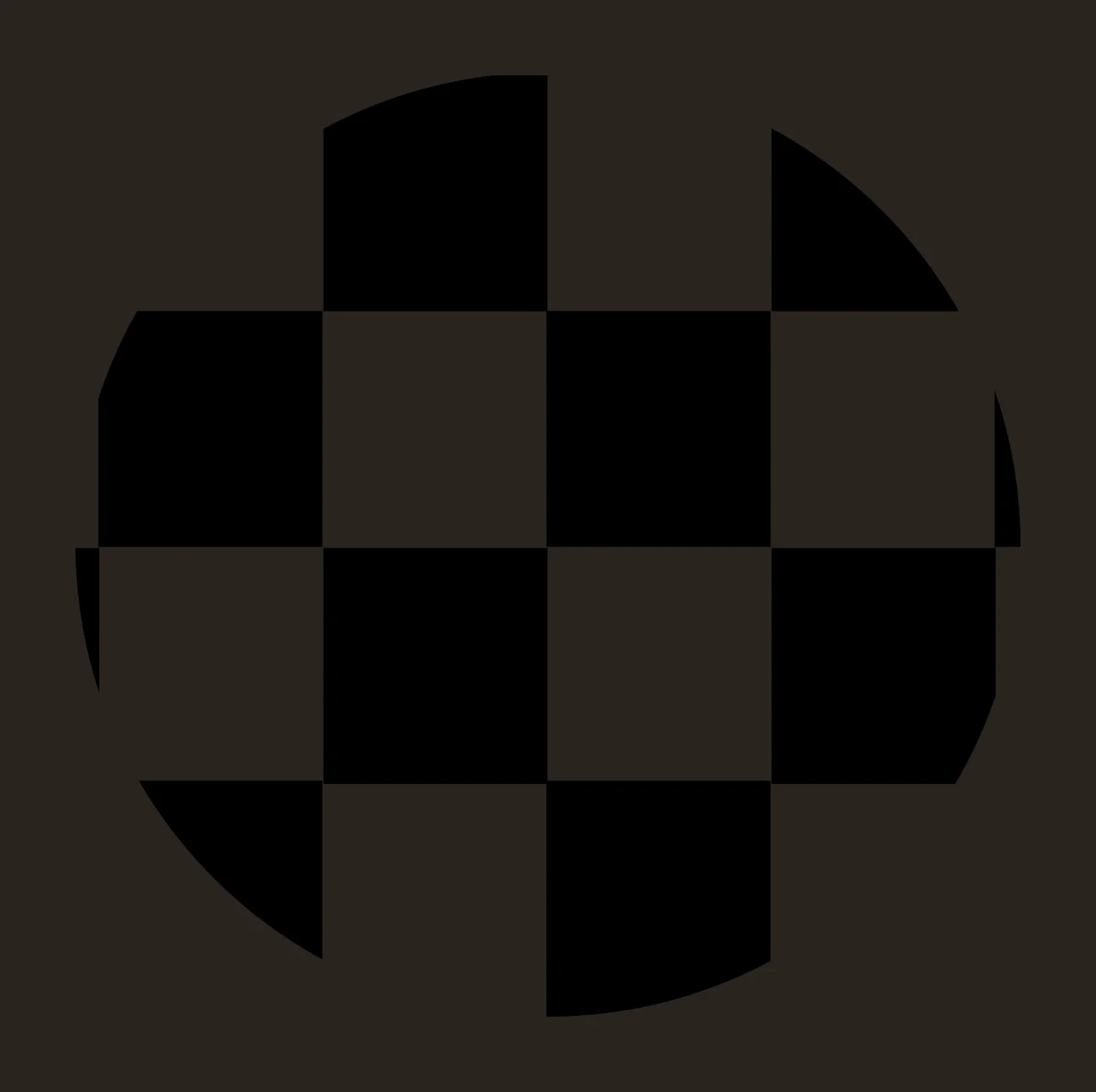 Keychain Black Circular Grid Pattern Shape circle lines squares contrast preview thumbnail