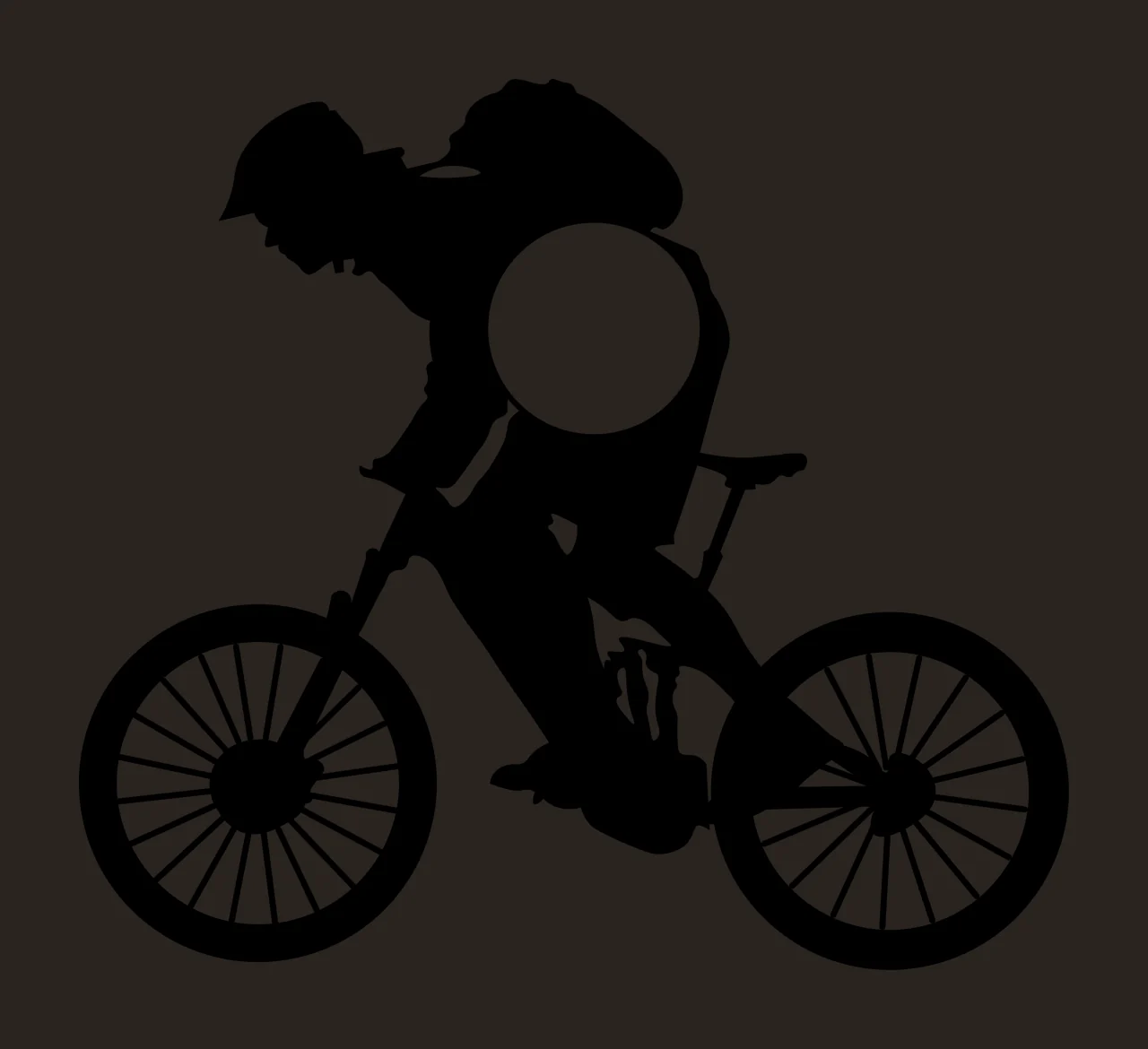 Cyclist Silhouette With Round Element cycling bicycle circle contrast preview thumbnail