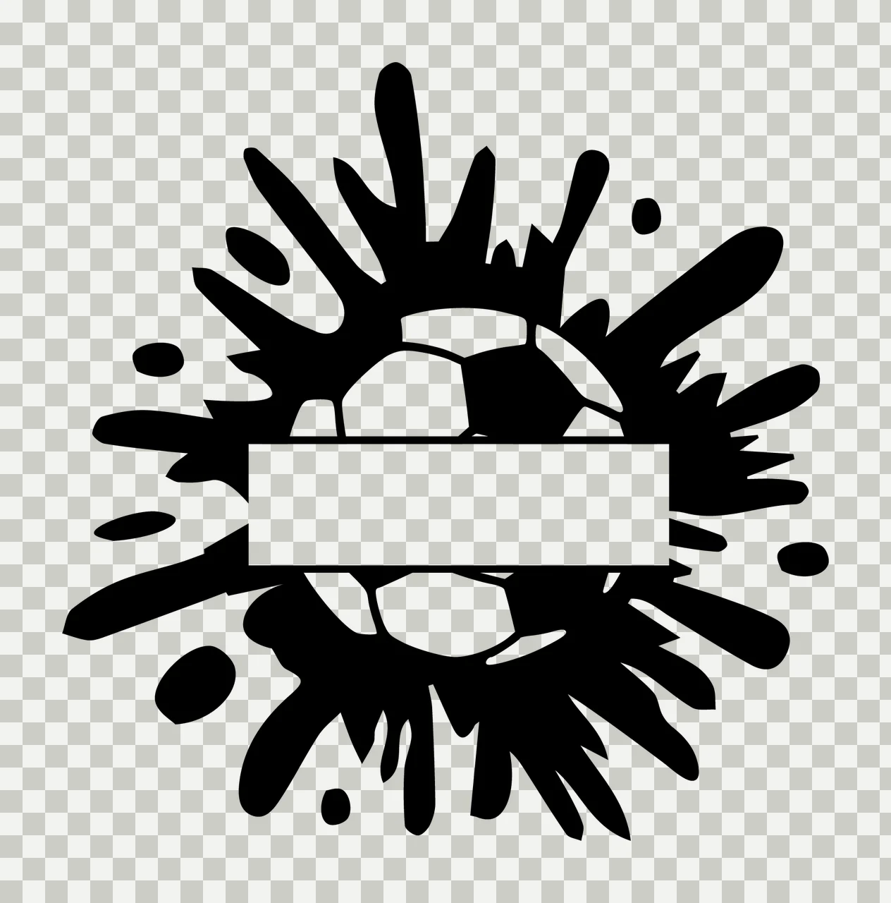 Soccer Ball Splash Banner Graphic splashing ink stencil illustration transparency and detail preview thumbnail