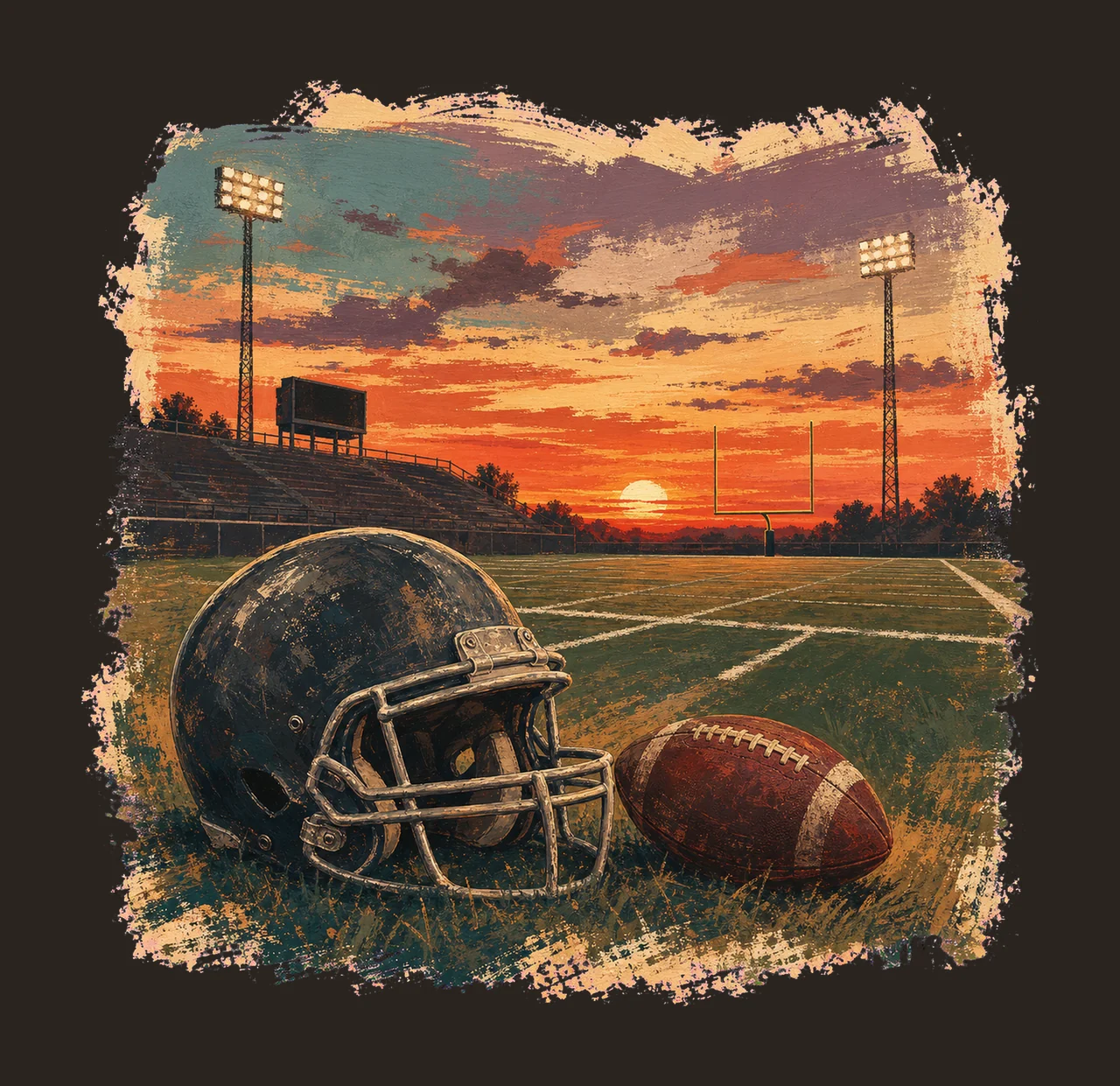 Football Mom Sunset Shirt Club Stripes Coastal Variation D contrast preview thumbnail