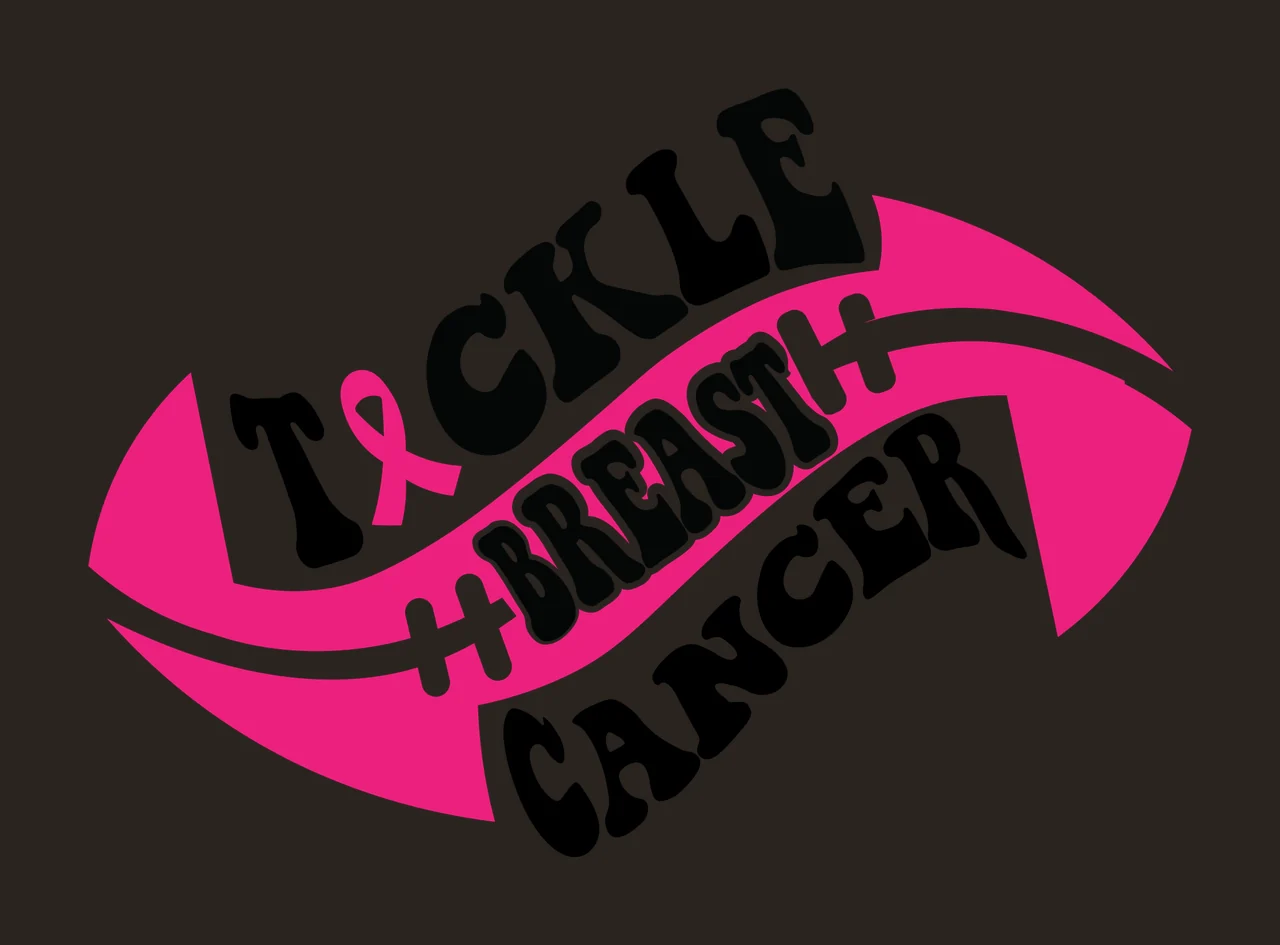 Tackle Breast Cancer Typography Graphic text design ribbon contrast preview thumbnail