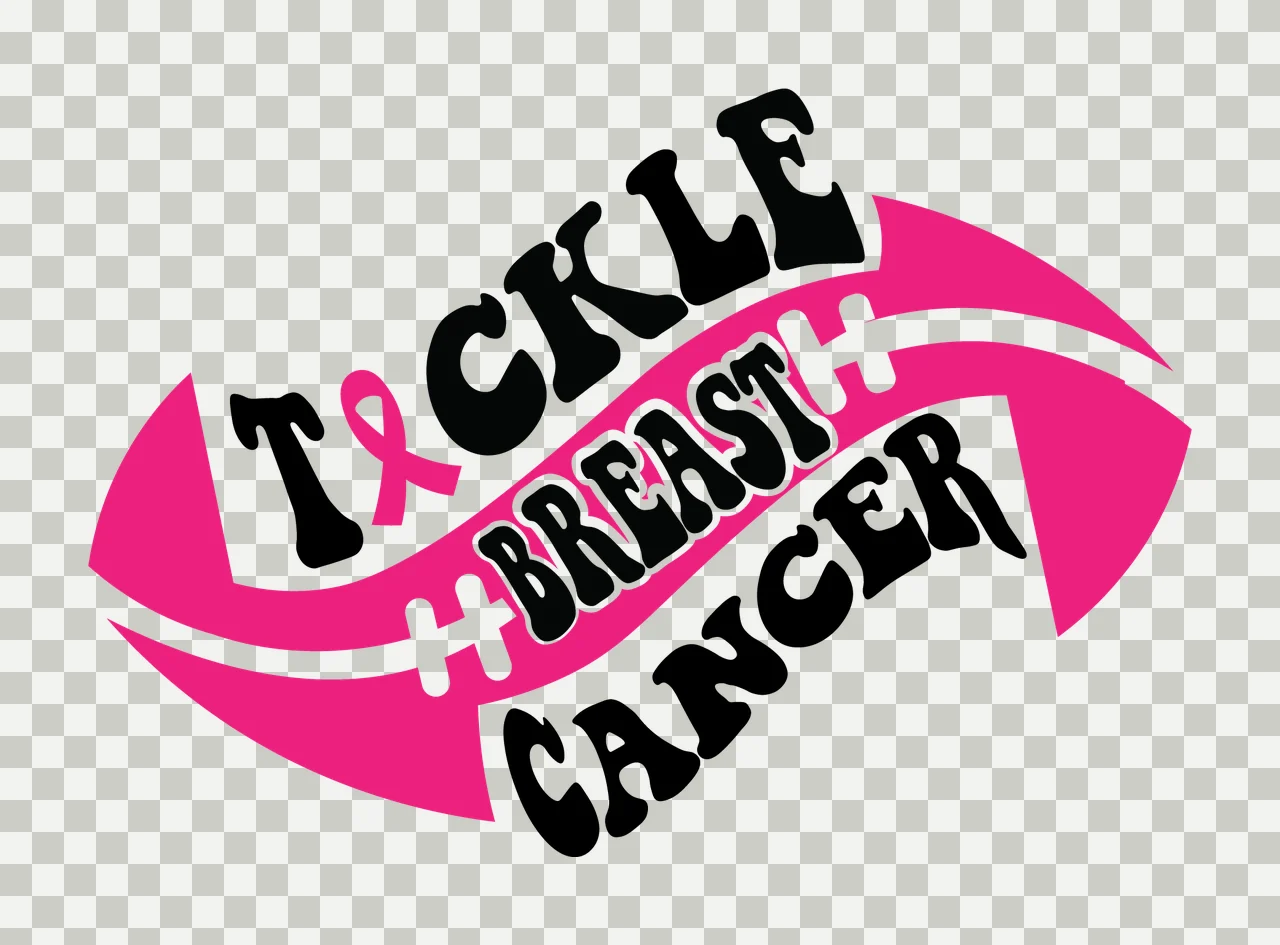 Tackle Breast Cancer Typography Graphic text design ribbon transparency and detail preview thumbnail
