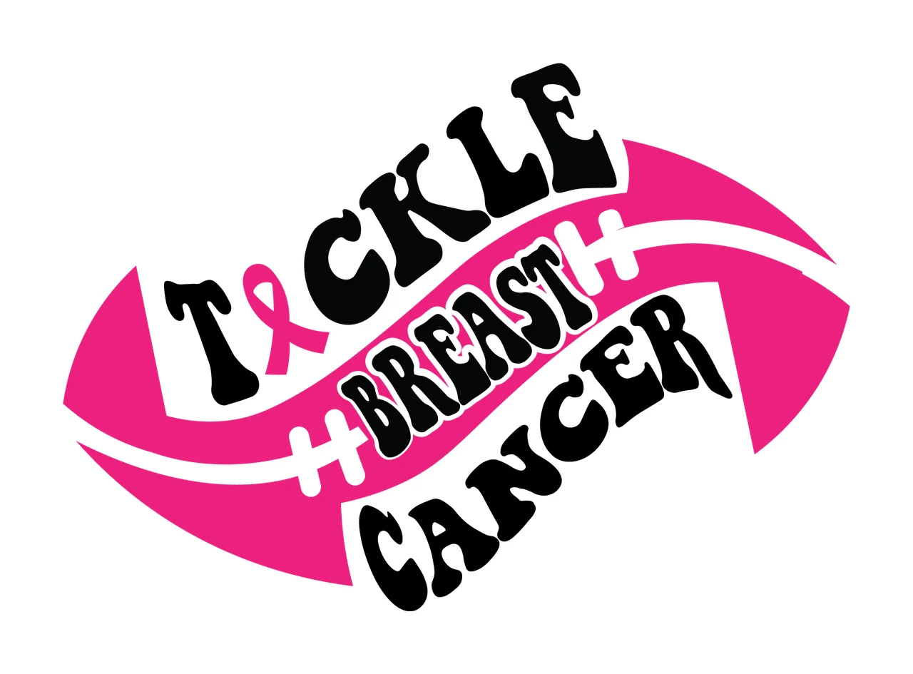 Tackle Breast Cancer Typography Graphic text design ribbon