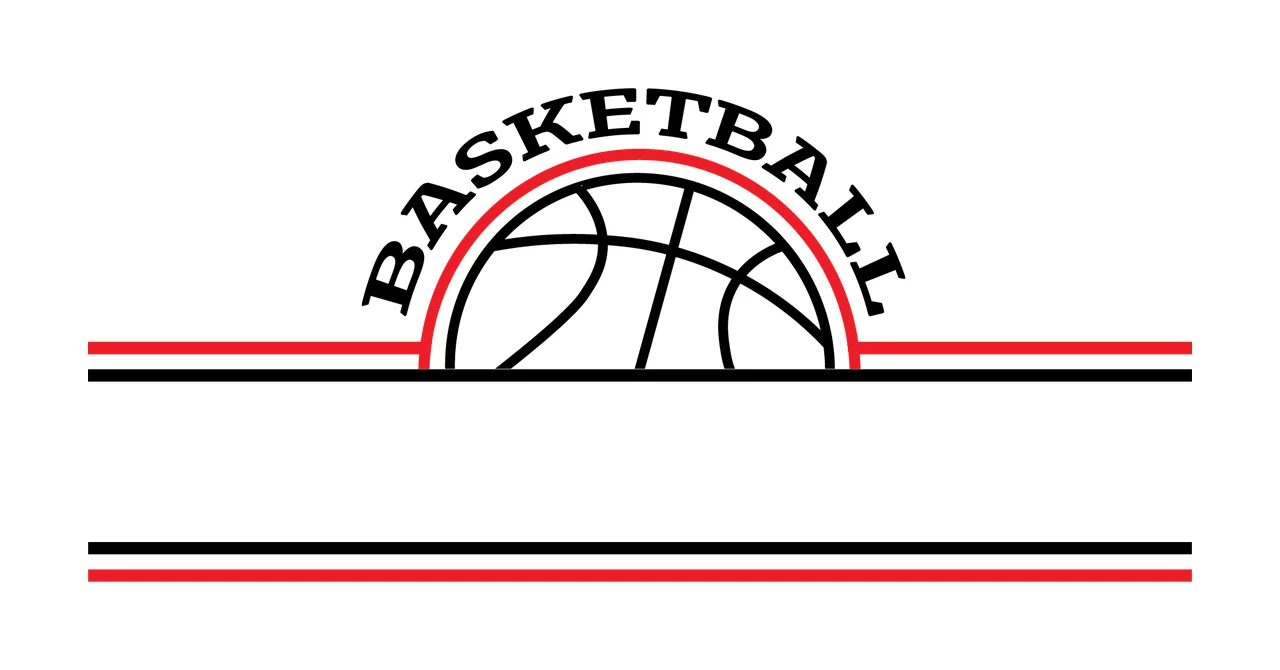 Basketball Text With Ball Graphic positioned lines silhouette