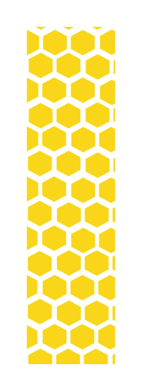 Honeycomb pattern Illustration with hexagon, geometric shapes and grid in yellow and white