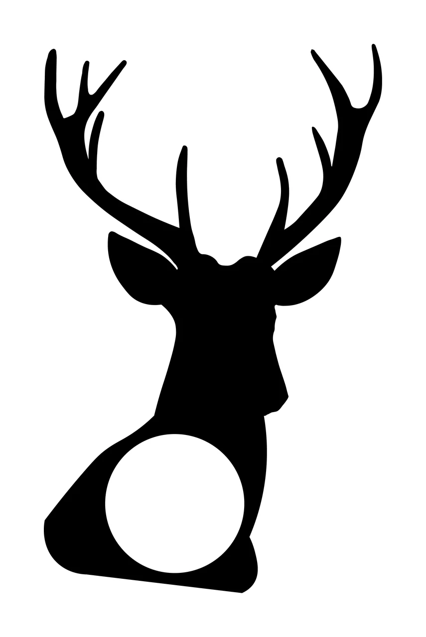 Deer Monogram Hunting Fishing Character 11 hunter buck antlers