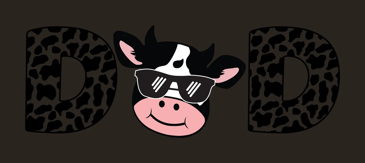 Cow D D Two Letters With Print letter head silhouette black contrast preview thumbnail