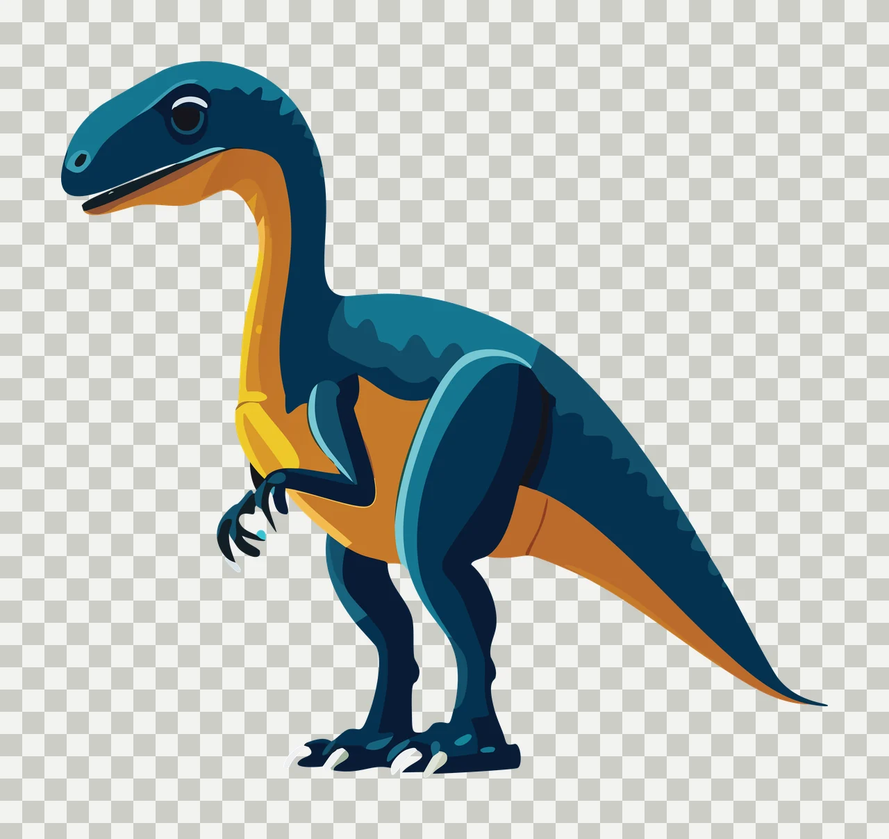 Dinosaur Silhouette In Profile View standing claws tail solid transparency and detail preview thumbnail