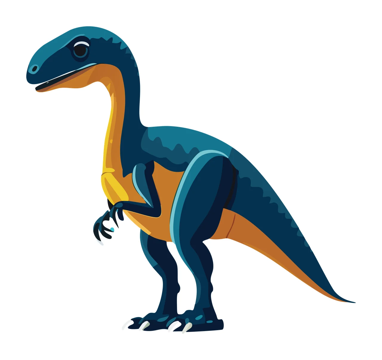 Dinosaur Silhouette In Profile View standing claws tail solid