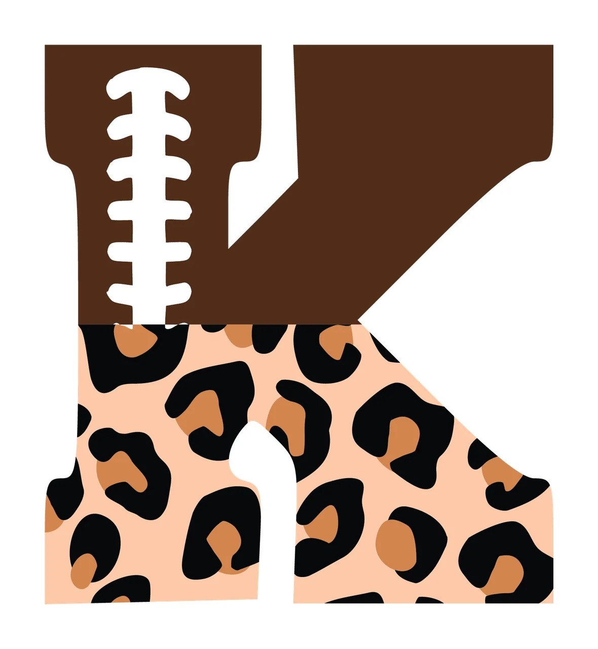Football Font Half Leopard Character 01 american gridiron touchdown