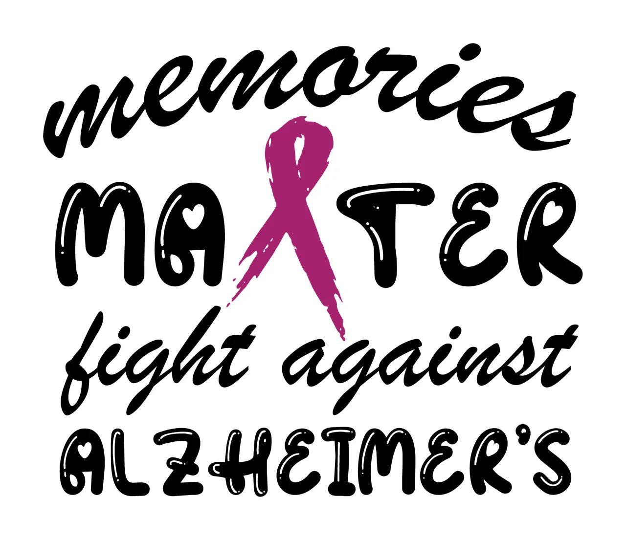 Memories Mahter Fight Against Alzheimer S Quote ribbon typography