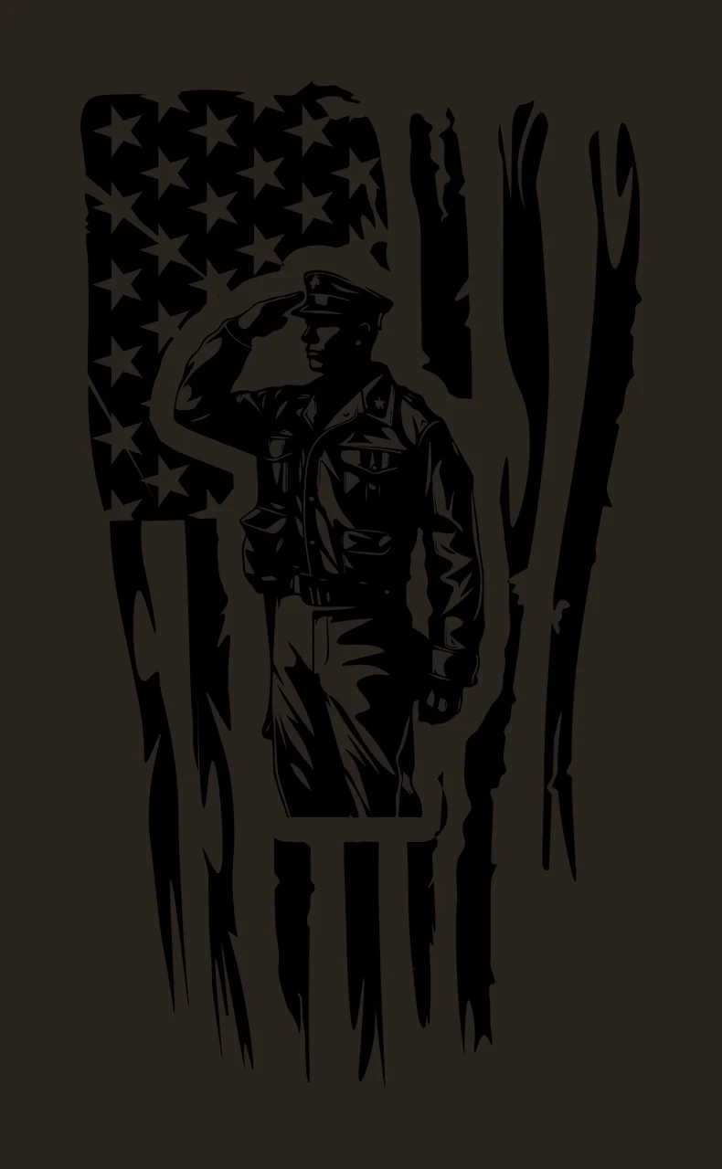 Saluting Person Over Distressed Flag Background stars stripes contrast preview thumbnail