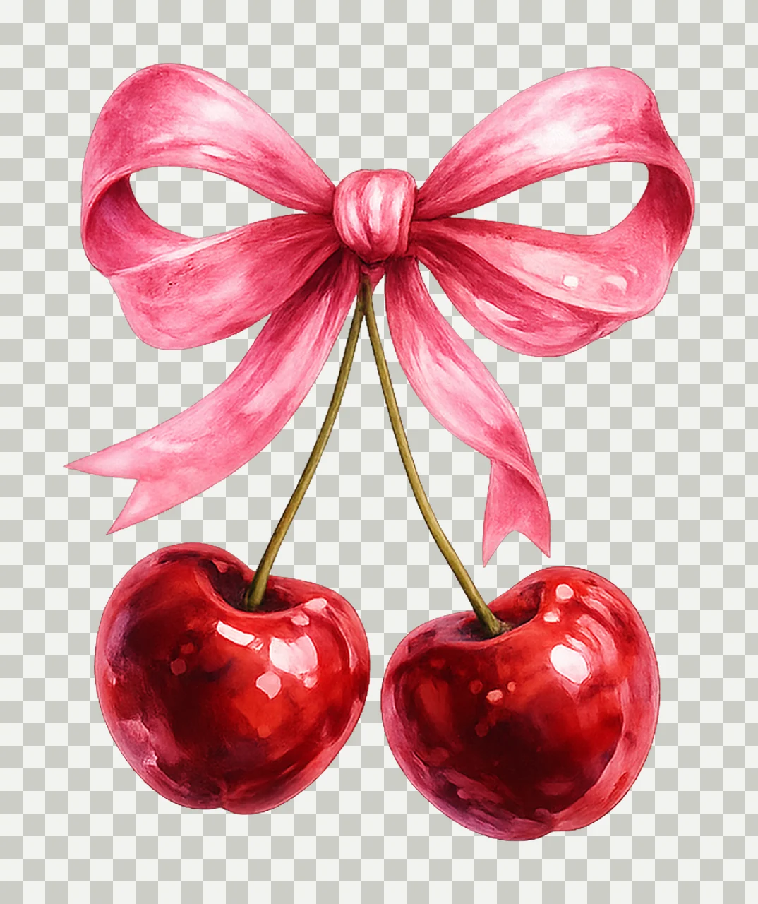 Cherry Bow Preppy Pink Bow Design Coquette Aesthetic Girly transparency and detail preview thumbnail