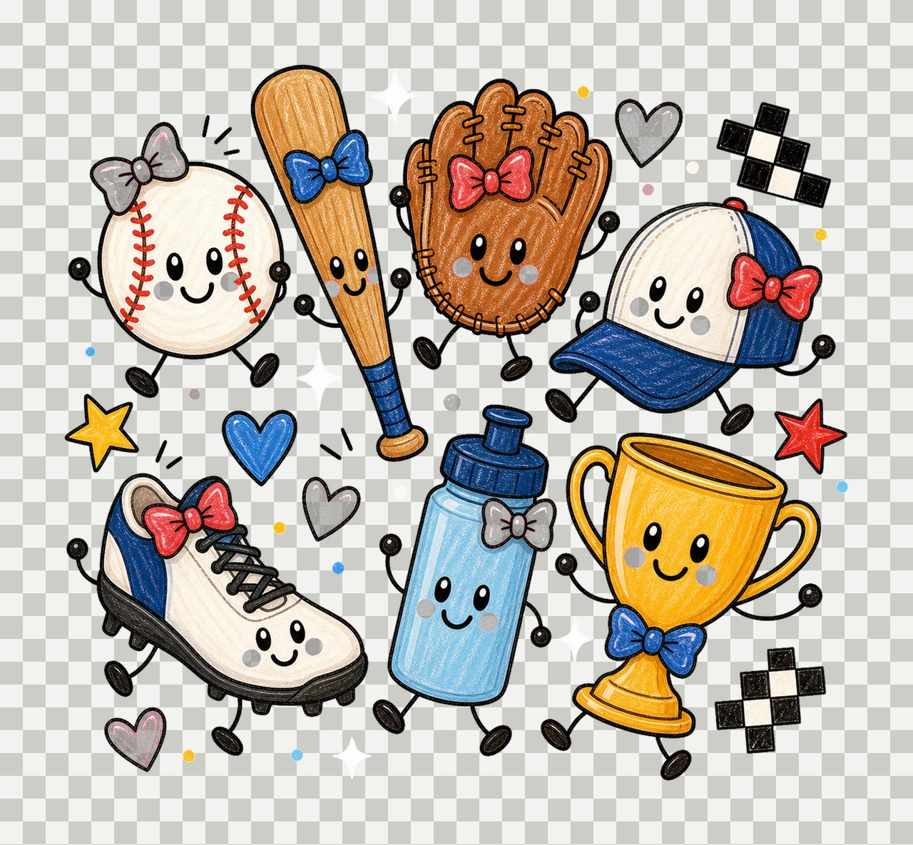 little league baseball generic 02 preppy checker sublimation transparency and detail preview thumbnail
