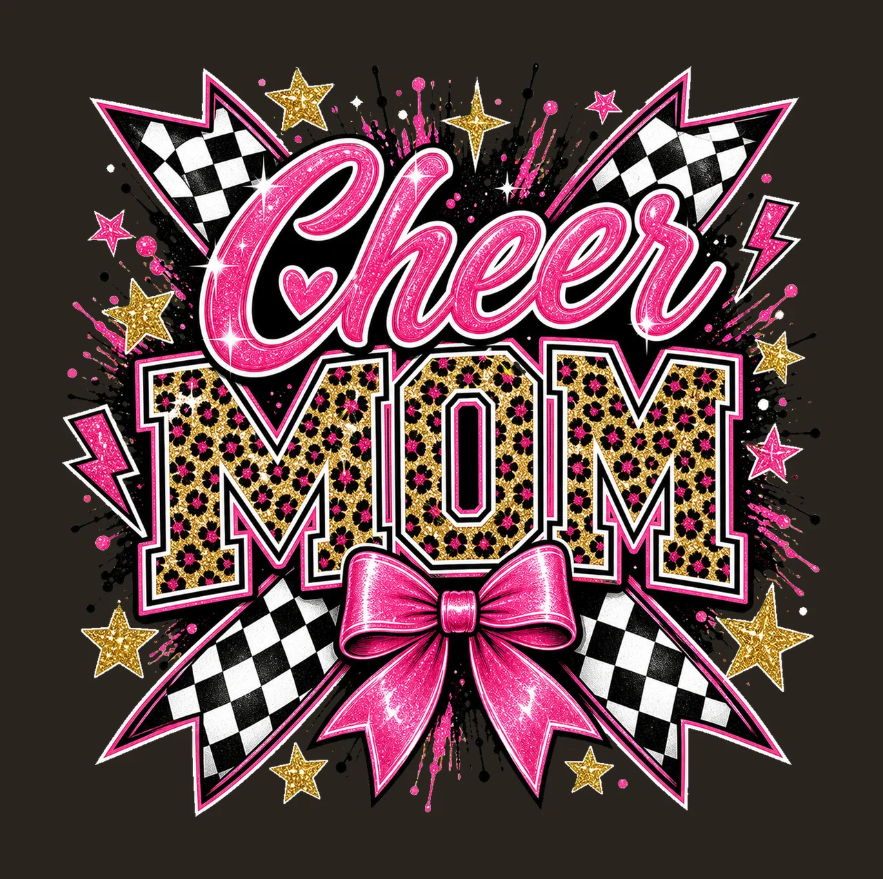 Checkered Coquette Cheer Mom Cheerleader Team Variation D contrast preview thumbnail
