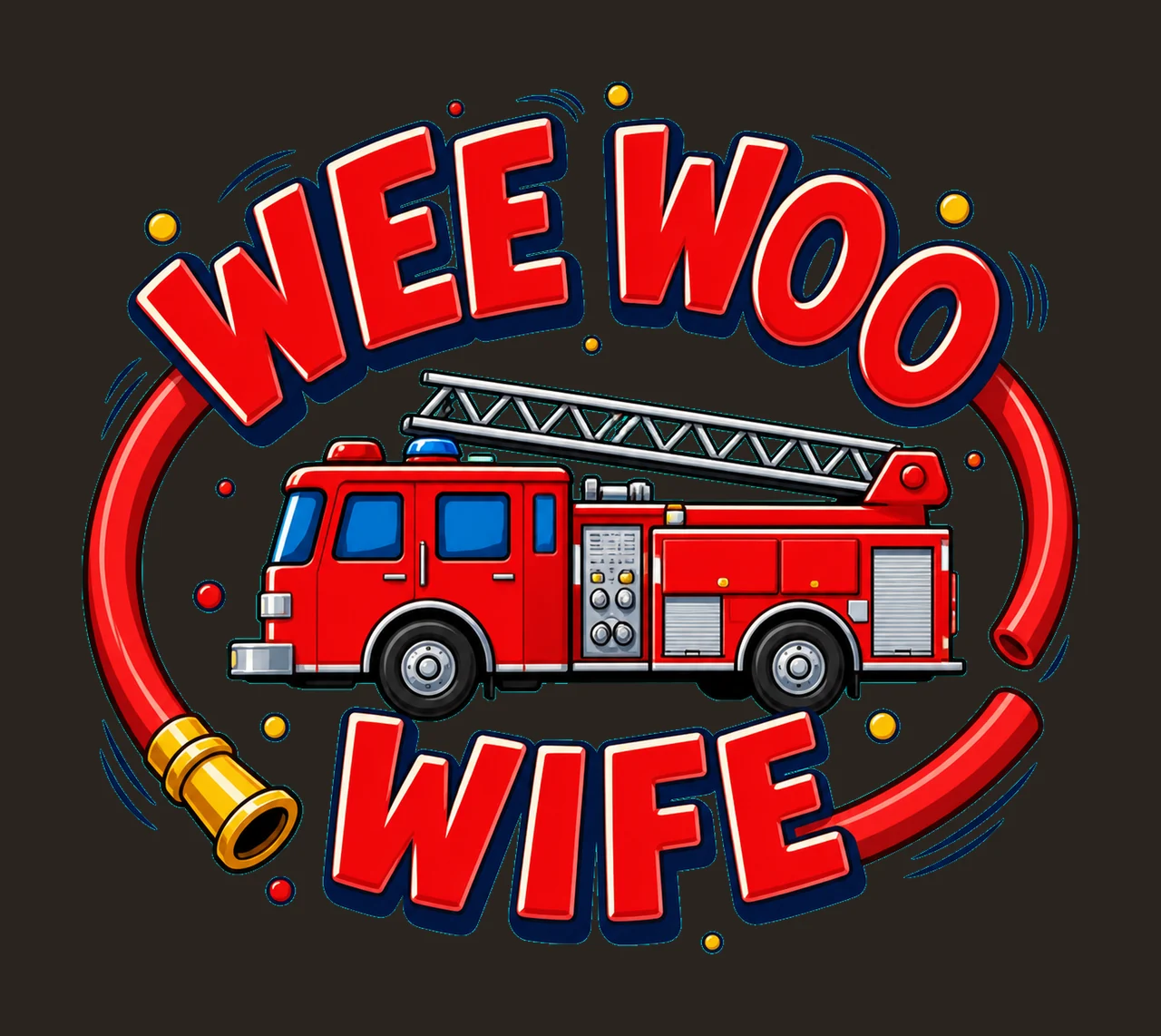 1 Wee Woo Wife PNG, Firefighter Wife Sublimation Design, Red Ladder Truck Spouse Humor Shirt Graphic, Fire Family Digital Download PNG File contrast preview thumbnail
