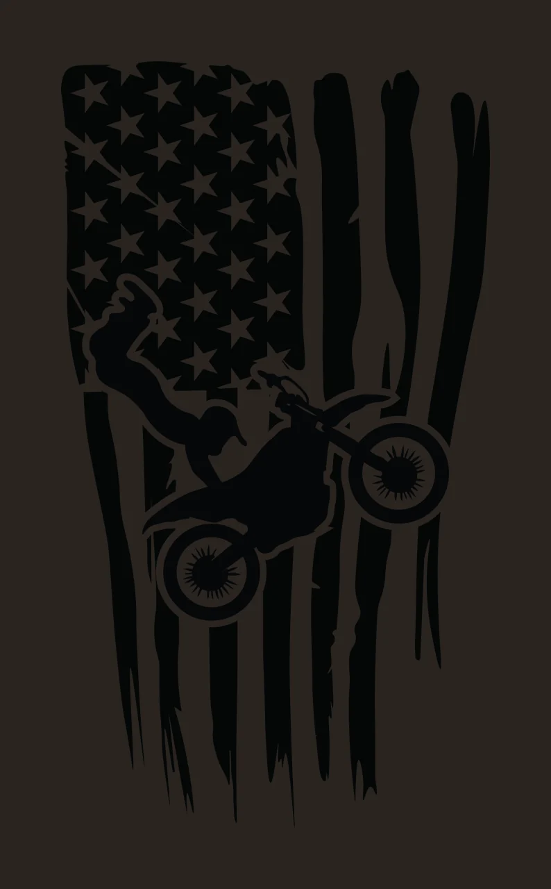Motocross Rider On American Flag Background jumping bike distressed contrast preview thumbnail