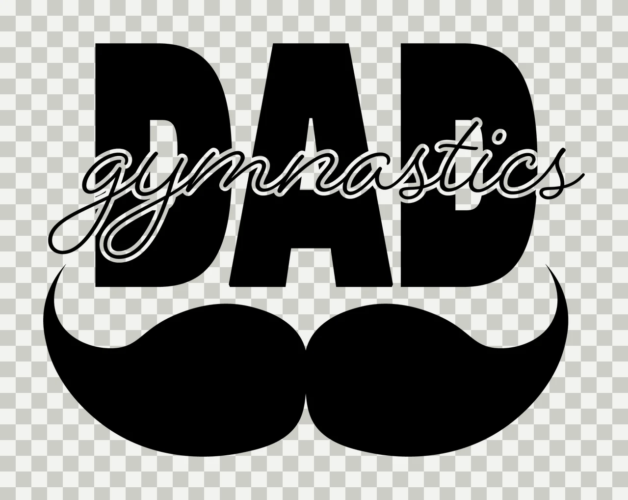 Dad Gymnastics Text With Mustache transparency and detail preview thumbnail