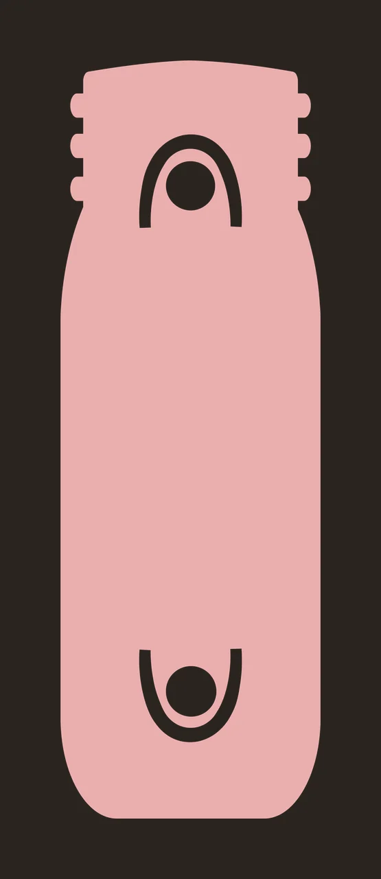 Black Silhouette Bottle With Two White Circular Caps Standing contrast preview thumbnail