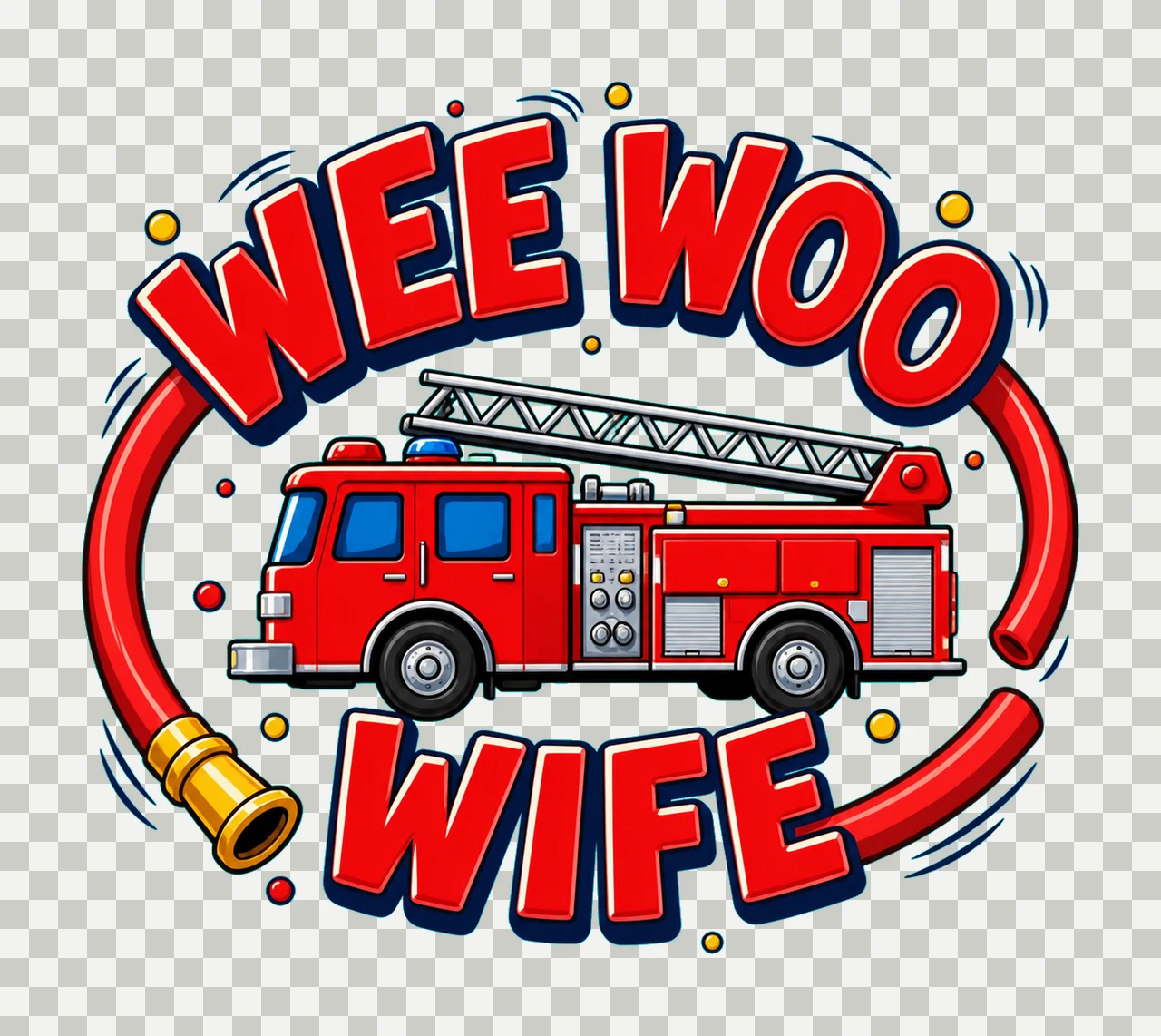 Wee Woo Wife Firefighter Wife Sublimation Design Red Ladder transparency and detail preview thumbnail